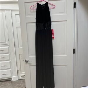 Elegant Black Halter Maxi Dress